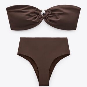 zara brown bikini